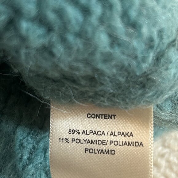 Tibi Airy Alpaca Crewneck Pullover, Fern Green, size small - Picture 6 of 6